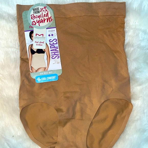 Maidenform Other - Maidenform Firm Nude Tan Shapewear Cool Comfort High Waist Brief | Small
